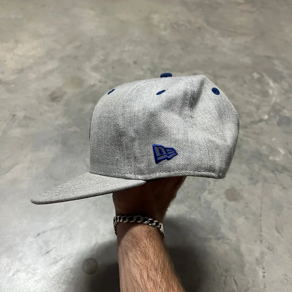 New Era 59FIFTY New York Mets Fitted Hat Grey Heather Blue 7 3/8 MLB Cap